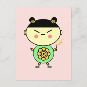 Flower Power Girl Postcard