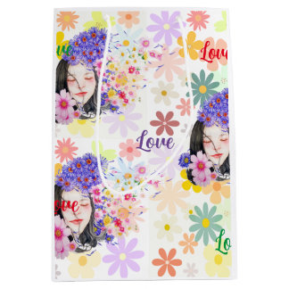 Flower power-girl power medium gift bag