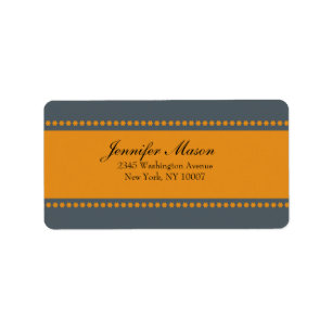 Flower power - grey and yellow address labels