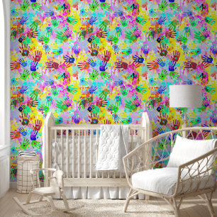 Flower Power Hands seamless pattern 3 Wallpaper