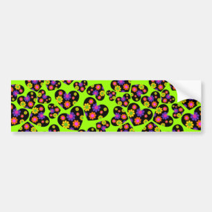 Flower Power Hearts Bumper Sticker