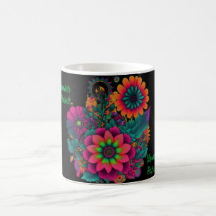 Flower Power Hippie Boho Personalized Coffee Mug
