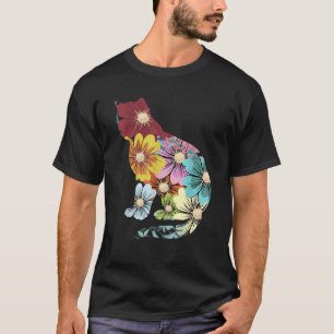 Flower Power Hippie Cute Kitty Cat Lover T-Shirt