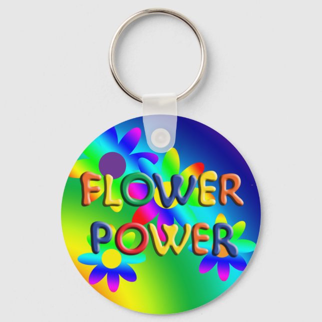 Flower Power Hippie Keychain (Front)
