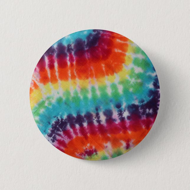Flower Power Hippie Tie Dye Rainbow   2 Inch Round Button (Front)