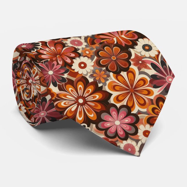 Flower Power Hippy Neck Tie (Rolled)