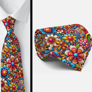 Flower Power Hippy Neck Tie