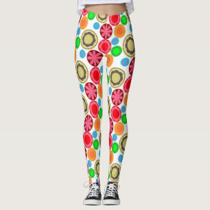 Flower Power in Rows 002 Leggings