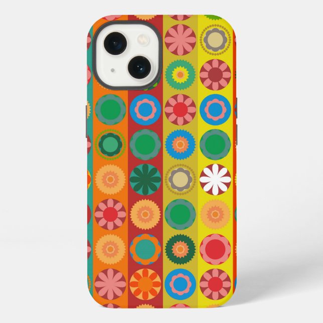 Flower Power in Rows iPhone Case (Back)