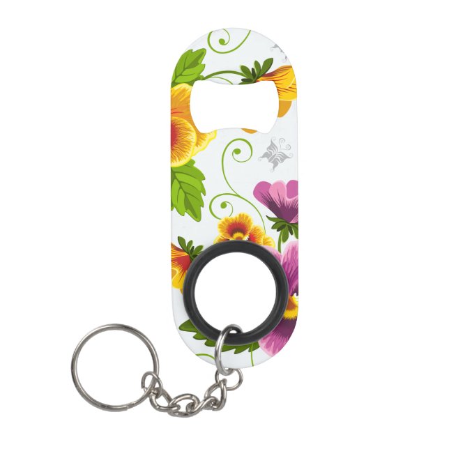 Flower Power Keychain Bottle Opener (Front)