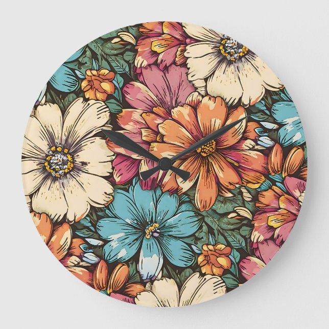 Flower Power Large Clock (Front)