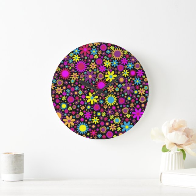 Flower Power Large Clock (Home)