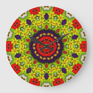 Flower Power Large Clock