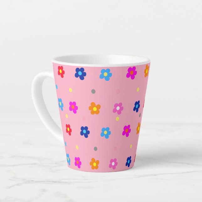 Flower Power  Latte Mug (Left Angle)