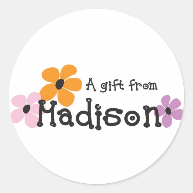 Flower Power - Madison Classic Round Sticker (Front)