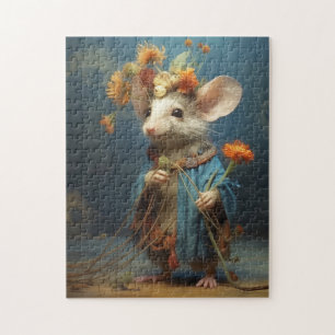 Flower Power Mouse Jigsaw Puzzle