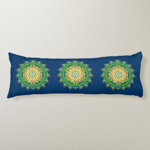 Flower Power of Life / Blume des Lebens - green Body Pillow