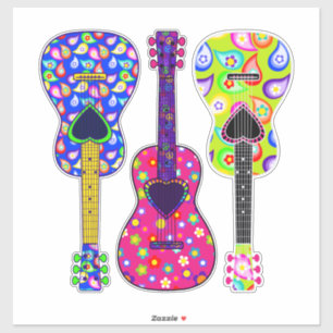 Flower Power   Painted Guitars   Boho Hippie