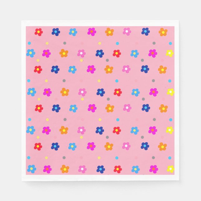 Flower Power Party   Napkin (Front)
