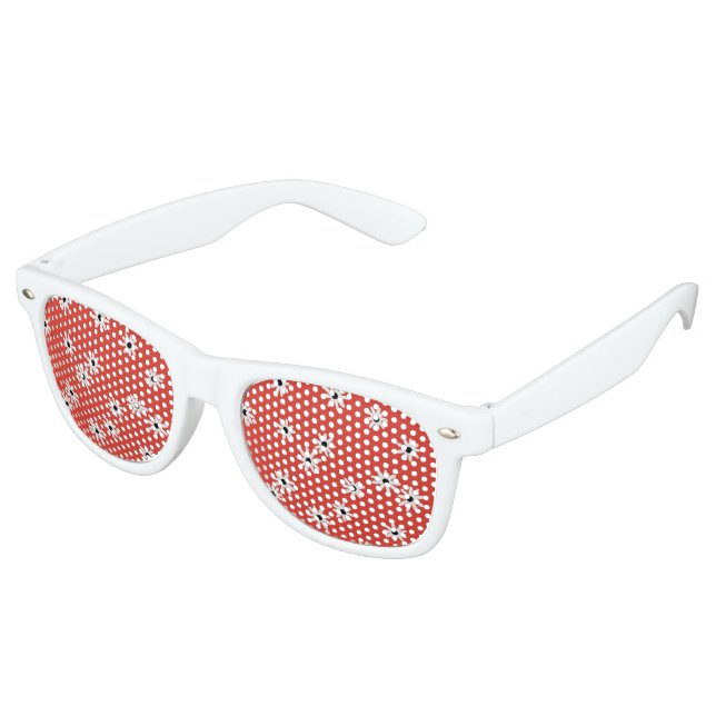 Flower Power Party Sunglasses! Retro Sunglasses (Angled)