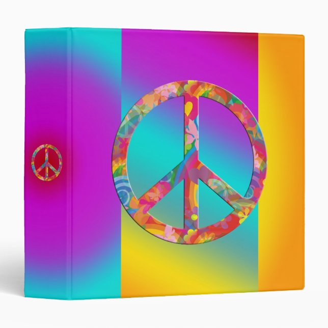 Flower Power Peace | coloured linear Binder (Front/Spine)