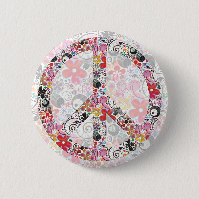Flower Power Peace I | FlowerPower light 2 Inch Round Button (Front)