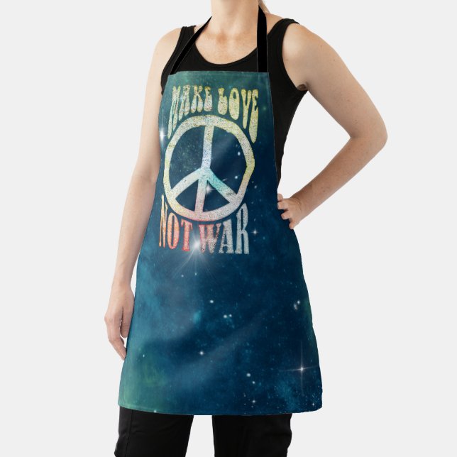 Flower Power Peace - Make Love Not War 1 Apron (Insitu)