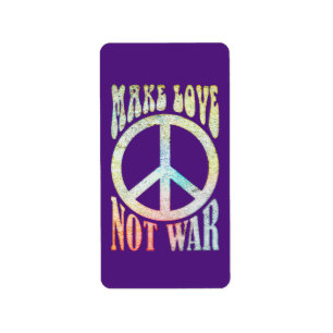 Flower Power Peace - Make Love Not War 1 Label