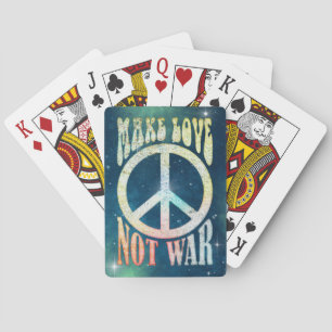 Flower Power Peace - Make Love Not War 1 Playing Cards