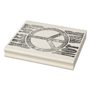 Flower Power Peace - Make Love Not War 1 Rubber Stamp