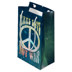 Flower Power Peace - Make Love Not War 1 Small Gift Bag