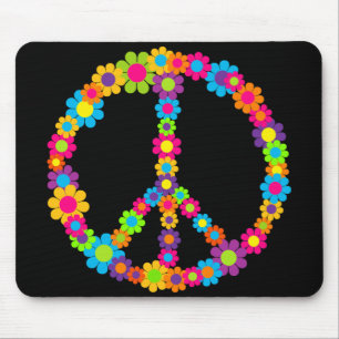 Flower Power Peace Mouse Pad