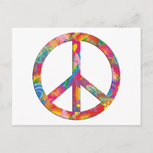Flower Power Peace Postcard