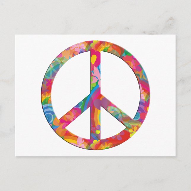 Flower Power Peace Postcard (Front)
