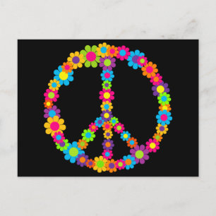 Flower Power Peace Postcard