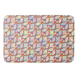 Flower Power Peace sign I + your backgr. & ideas Bath Mat