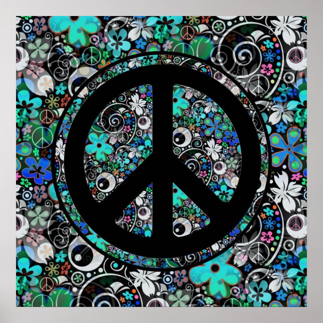 FLOWER POWER PEACE sign II + your background (Front)