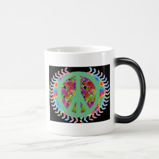 Flower Power Peace Sign Morphing Mug