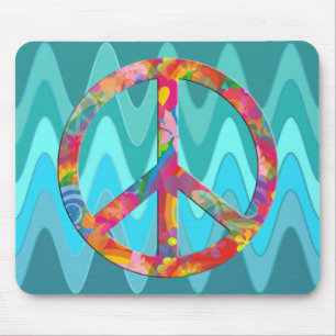 Flower Power Peace   sinus ocean Mouse Pad