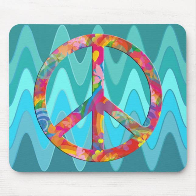 Flower Power Peace | sinus ocean Mouse Pad (Front)