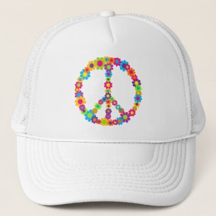 Flower Power Peace Trucker Hat