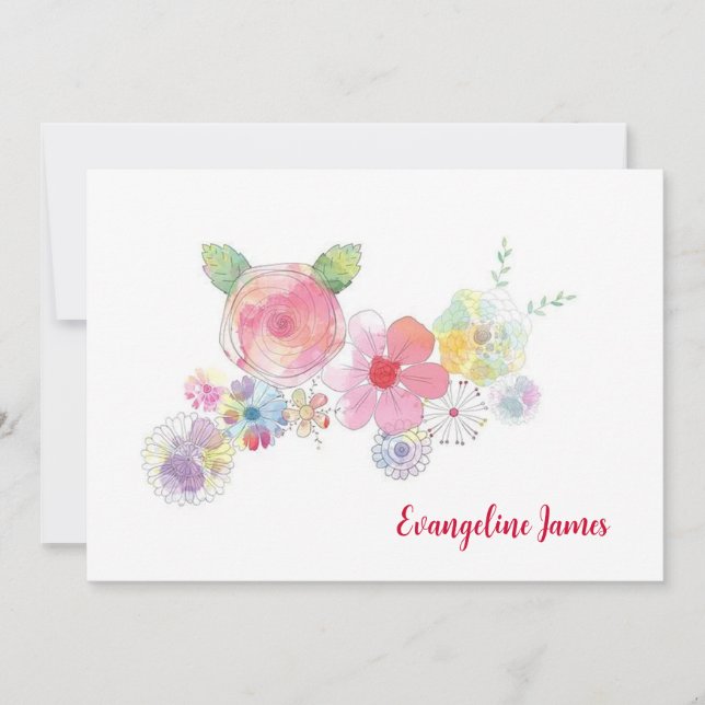 Flower Power Personalized Note Card    (Front)