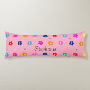 Flower Power Pink Personalized Body Pillow