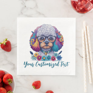 Flower Power, Poodle Elegance – A Perfect Blend Napkin