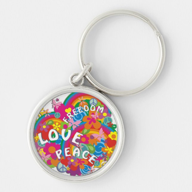 Flower Power Rainbow Keychain (Front)