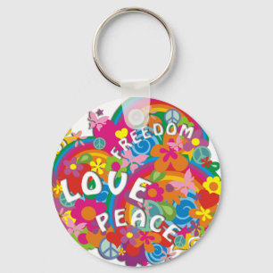 Flower Power Rainbow Keychain