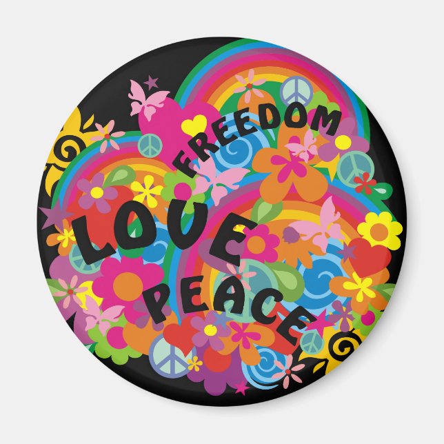 Flower Power Rainbow Magnet (Front)