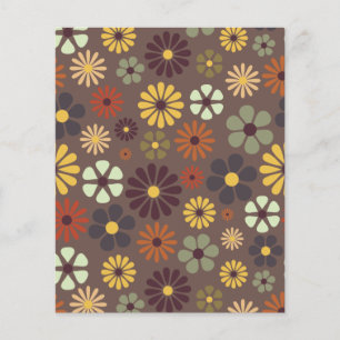 Flower Power Retro Hippy Flowers Scrapbook Paper