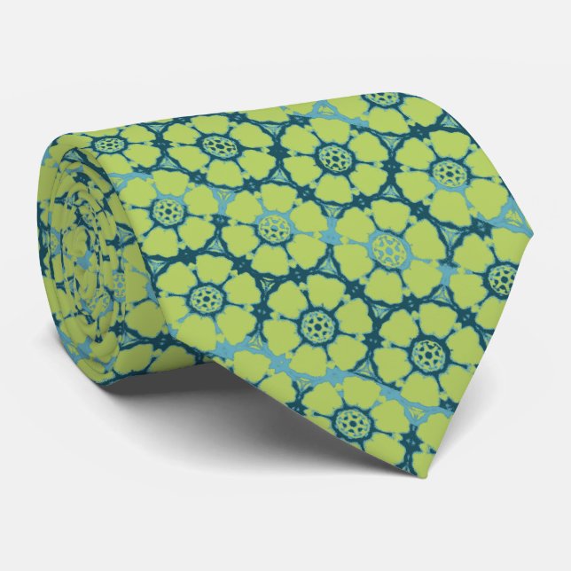 Flower Power Retro Two-Sided Print Tie (Rolled)