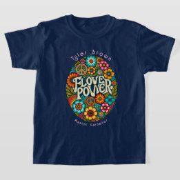 Flower Power Retro Vintage 60’s Custom Girls T-Shirt